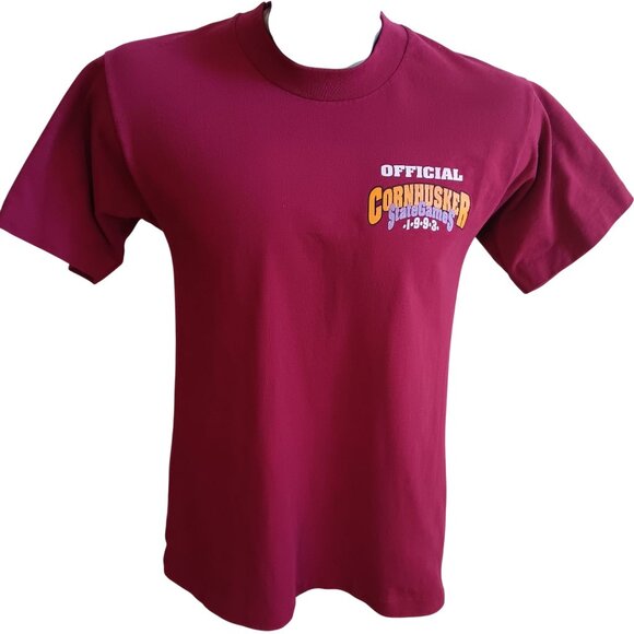 Vintage Medium T-shirt Single Stitch 1993 Official Cornhusker State Games M Red - Picture 2 of 6